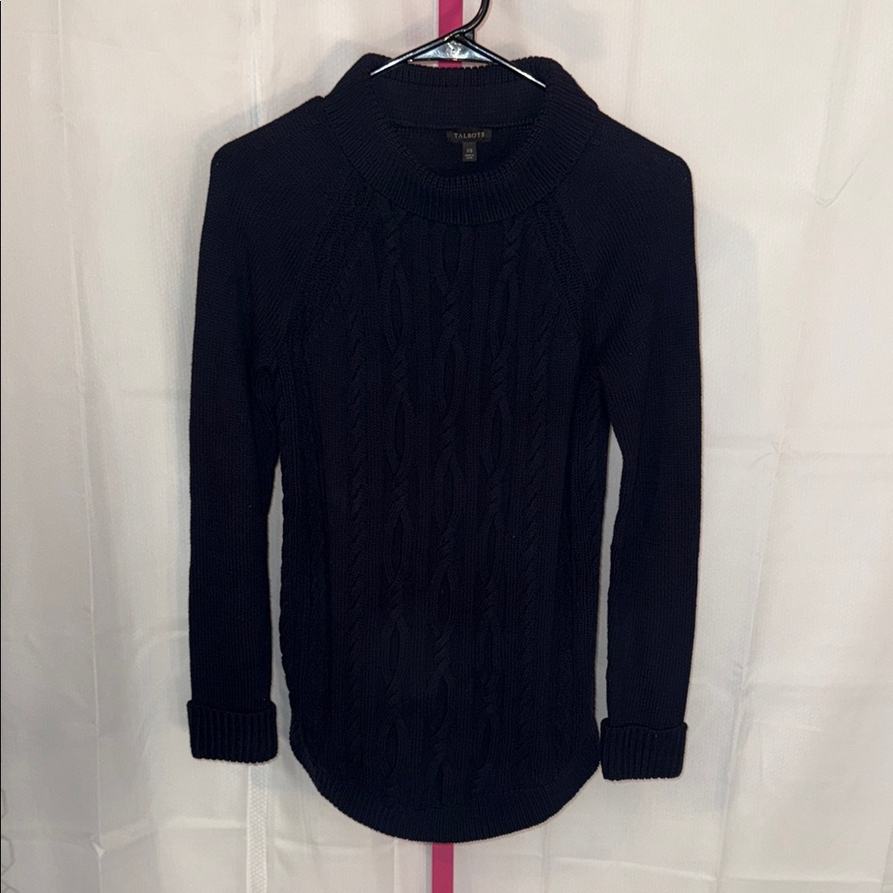 Talbots‎ Navy Cable Knit Turtleneck Sweater
